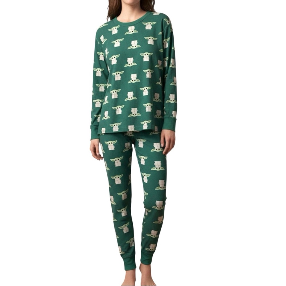 Hanna Andersson Star Wars Grogu Baby Yoda Organic Cotton Pajamas Green Large